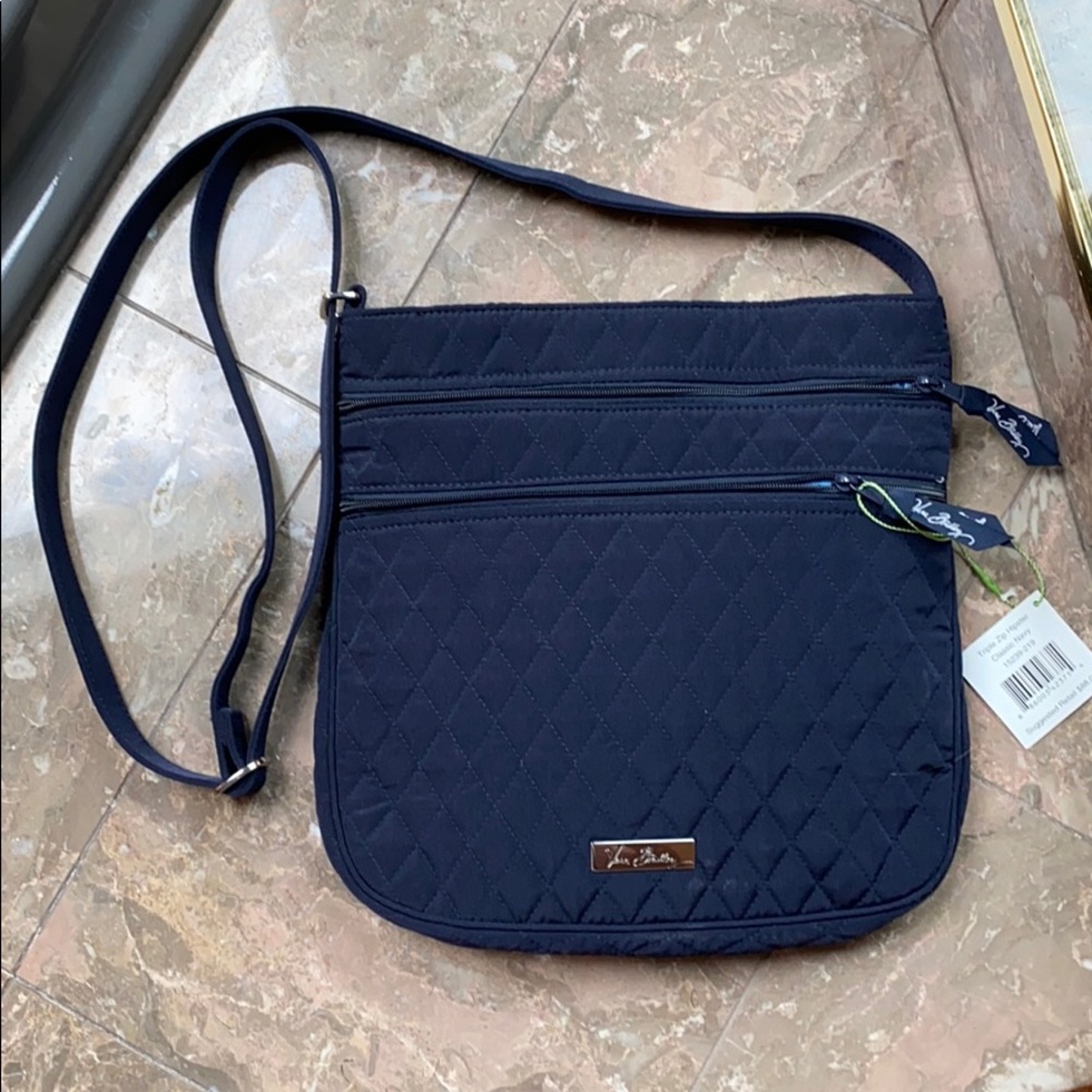 Navy Vera Bradley Triple Zip Hipster